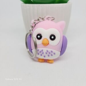 Cute Owl Keychain Purple Bag Charm Kids Keychain Keyring Gift‎ NWOT